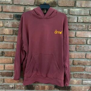 Drew House Men's Maroon Hoodie Sweatshirt - Large